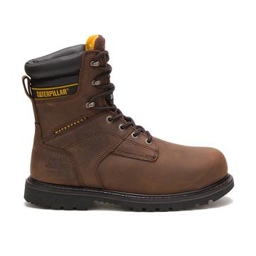 Caterpillar Salvo 8" Wasserdichte Steel Kappe Thinsulate™ Sicherheitsstiefel Herren Kaffee | DE2958OR