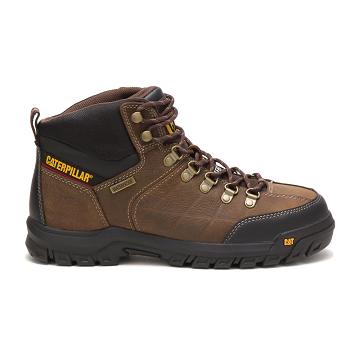 Caterpillar Threshold Wasserdichte Steel Kappe Sicherheitsstiefel Herren Braun | DE2961YU